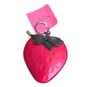 RARE HTF Kate Spade Strawberry Coin Purse Key Fob Bag Charm Cute Fun Novelty NWT